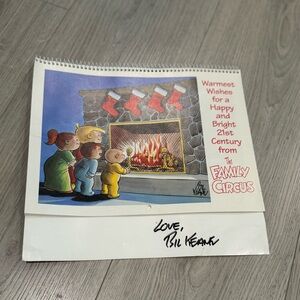 Autographed The Family Circus December 2000 - December 2001 Calendar ~ Bil Keane